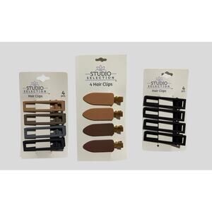 Studio Selection Matte Hair Clips Bundle Lot of 3 Neutral Assorted Styles 12pc